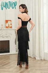 Lunivop Fashion Women Elegant Luxury Tassel Bandagelong Dress Formal Occasion Birthday Evening