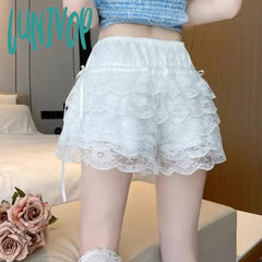 Lunivop Floral Lace Lolita Safety Pants Women Summer Shorts Petticoat Underpants Girls Fashion