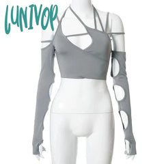 frat outfits Aesthetic Chic T-shirt Top Women's Tops Y2g Gothic Clothing Sexy Slim Fit