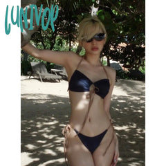 frat outfits Swimsuit Women's Split Sexy Bikini Hot Spring Ins Style Small Chest Push up Swimsuit Women's Swimsuit