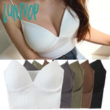 Lunivop French Seamless Camisole Bra for Women Fitness Crop Tops Summer Elegant Sexy All-match Casual One-piece Ice Silk Underwear Top