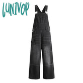 guys clothing styles Attention Time Retro Wide Leg Denim Suspender Pants Women's Autumn and Winter New Loose Slimming Lazy Loose Mopping Pants