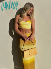 Lunivop Halter Neck Sleeveless Crop Top And Low Waist Bodycon Skirt Two Piece Set Women Backless