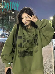 Lunivop Harajuku Fashion Graphic Sweatshirts Women Korean Style Streetwear Hoodies Grunge Kpop