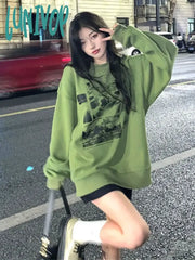 Lunivop Harajuku Fashion Graphic Sweatshirts Women Korean Style Streetwear Hoodies Grunge Kpop