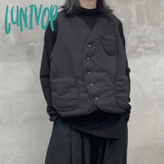 Lunivop Harajuku Fashion Pocket Cotton Vests For Women Autumn New Thicked Warm Tops Y2K Grunge