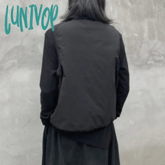 Lunivop Harajuku Fashion Pocket Cotton Vests For Women Autumn New Thicked Warm Tops Y2K Grunge