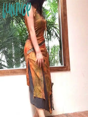 Lunivop Harajuku Irregular Y2K Aesthetic Vestidos Korean Fairy Elegant Women Sleeveless Dresses