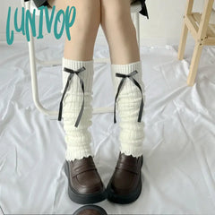 Lunivop Harajuku Japanese Kawaii Boot Socks Womens Lolita Knit Long Leg Warmers Winter Ankle Heap