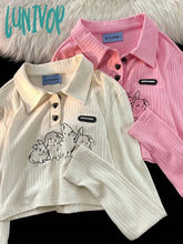 Lunivop Harajuku Streetwear Crop T Shirts Women Y2K Vintage Kawaii Rabbit Printed Tops American