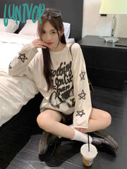 Lunivop Harajuku Y2K Graphic T Shirts Women Streetwear 2000S Grunge Vintage Tops Casual Letter