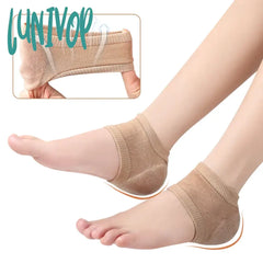 Lunivop Heel Protector Protective Sleeve Half Size Socks Gel Anti-Cracking Foot Cover Skin Care