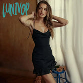 Lunivop High Quality Women Chiffon Dress Mini Sexy Party Ruffle Elegant Sleeveless Vestidos