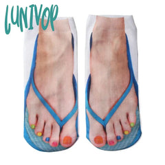 Lunivop High Quality Women’s Socks Herringbone Sandals Funny Three-Dimensional Printed Nail Clip