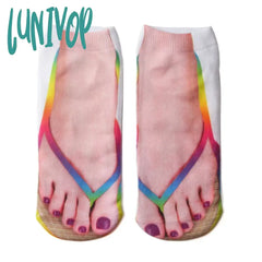 Lunivop High Quality Women’s Socks Herringbone Sandals Funny Three-Dimensional Printed Nail Clip