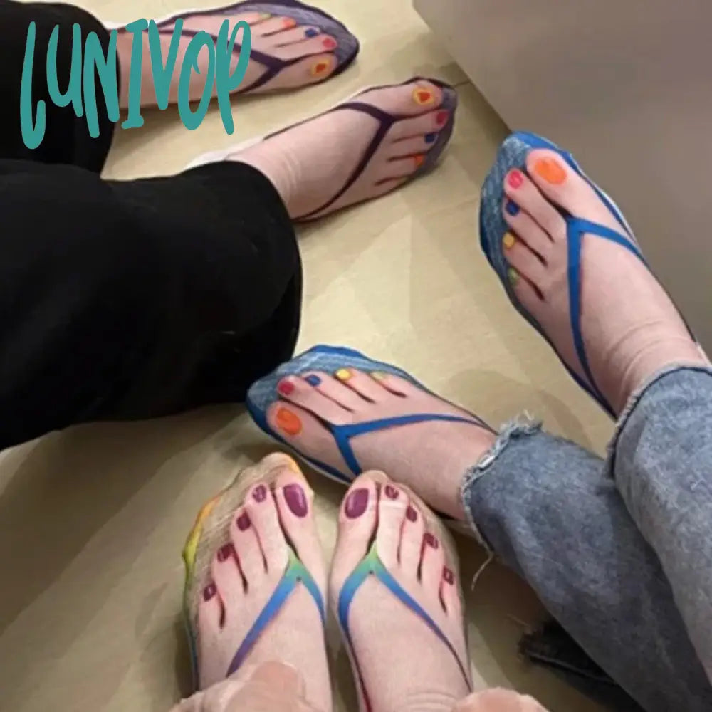 Lunivop High Quality Women’s Socks Herringbone Sandals Funny Three-Dimensional Printed Nail Clip