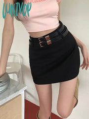 Lunivop High-Waisted A-Line Women’s Double Waistband Miniskirt Skirt Summer New Street Style Show