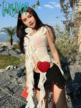 Lunivop Hollow Out Lace Crop Top Women Sexy Off Shoulder Bodycon Bandage Slim Tank Tops Ladies 2024