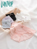 Lunivop Ice Silk Lace Sweet Girly Underwear Pack Hip Cotton Crotch Women’s Mid-Waist Briefs