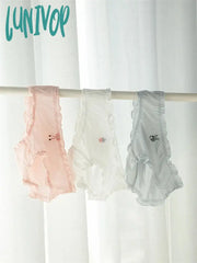 Lunivop Ice Silk Lace Sweet Girly Underwear Pack Hip Cotton Crotch Women’s Mid-Waist Briefs
