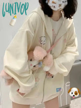 Lunivop Japanese Kawaii Zip Up Hoodies Women Sweet Girl Star Graphics Embroidery Hooded Sweatshirts