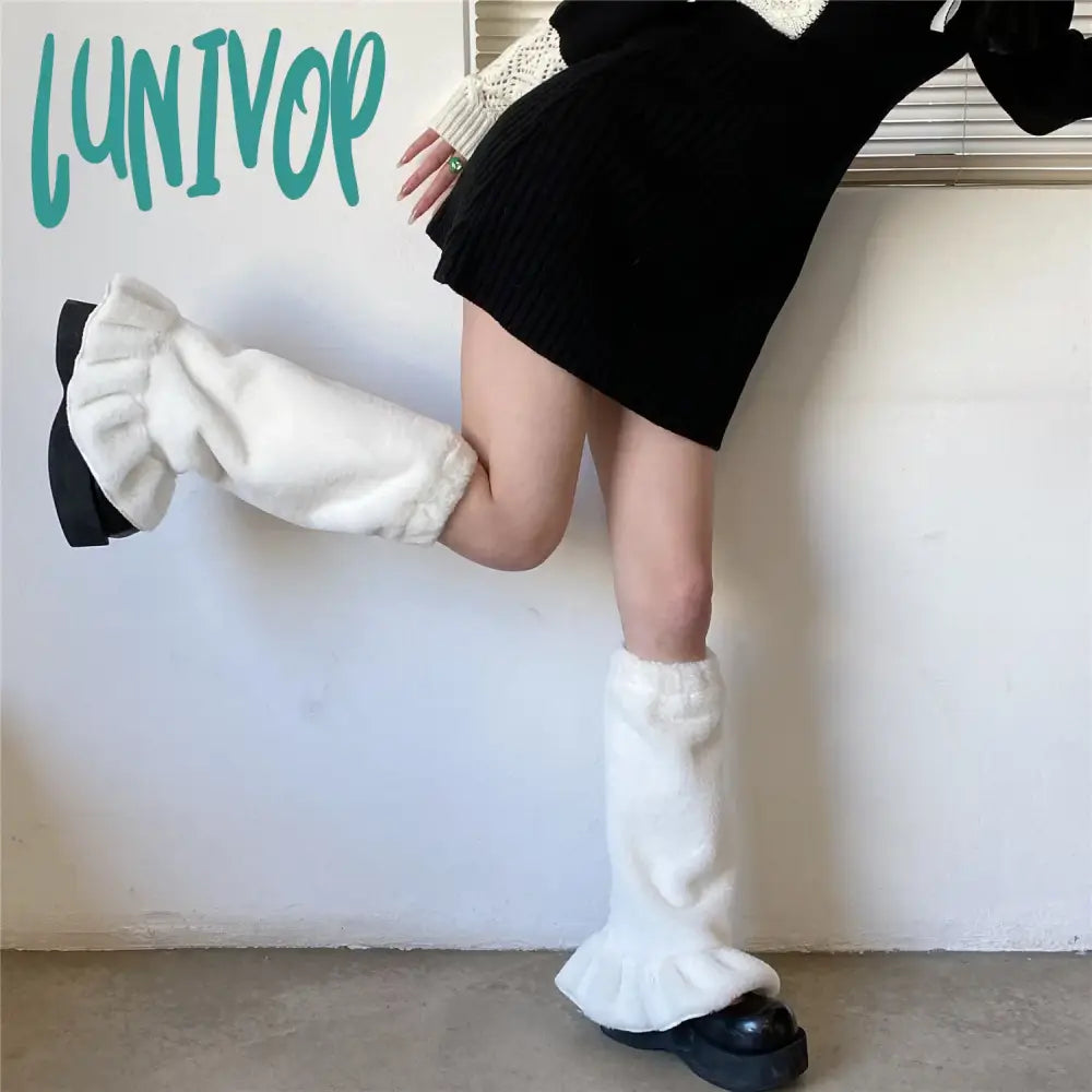 Lunivop Japanese Leg Warmers Harajuku Boot Cuffs Long Ankle Warmer Jk Lolita Socks Boho Knit Sock