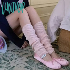 Lunivop Japanese Leg Warmers Lolita Stepping Sock Cover Y2K Girl Socks Knitted Foot Women Gothic