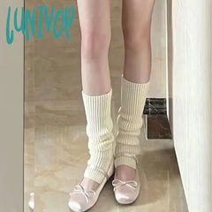 Lunivop Japanese Leg Warmers Lolita Stepping Sock Cover Y2K Girl Socks Knitted Foot Women Gothic
