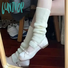 Lunivop Japanese Leg Warmers Lolita Stepping Sock Cover Y2K Girl Socks Knitted Foot Women Gothic