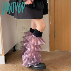 Lunivop Japanese Sexy Women Over The Knee Leg Cover Lace Ruffles Socks Party Y2K Punk Harajuku