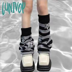 Lunivop Japanese Star Leg Warmers Socks Striped Jk Boot Cuffs Lolita Harajuku Knit Sock Sets Thigh