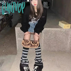 Lunivop Japanese Star Leg Warmers Socks Striped Jk Boot Cuffs Lolita Harajuku Knit Sock Sets Thigh