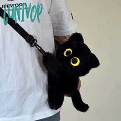 Lunivop Kawaii Cat Plush Fashion Bag Cute Doll Fur Shoulder Women Crossbody Mobile Phone Coin Purse