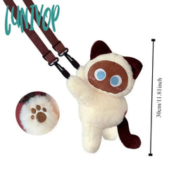 Lunivop Kawaii Cat Plush Fashion Bag Cute Doll Fur Shoulder Women Crossbody Mobile Phone Coin Purse