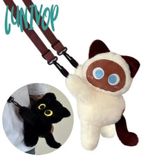Lunivop Kawaii Cat Plush Fashion Bag Cute Doll Fur Shoulder Women Crossbody Mobile Phone Coin Purse