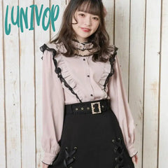 Lunivop Kawaii Women Shirts Lolita Y2K Cute Japanese Style Blouse Elegant Long Sleeve Sweet Tops