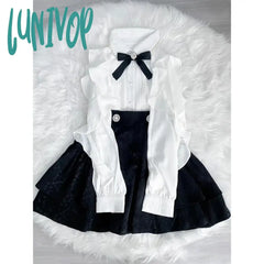 Lunivop Kawaii Women Shirts Lolita Y2K Cute Japanese Style Blouse Elegant Long Sleeve Sweet Tops