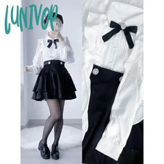 Lunivop Kawaii Women Shirts Lolita Y2K Cute Japanese Style Blouse Elegant Long Sleeve Sweet Tops