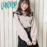 Lunivop Kawaii Women Shirts Lolita Y2K Cute Japanese Style Blouse Elegant Long Sleeve Sweet Tops