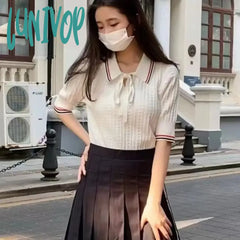 Lunivop Knitted T-Shirt Fashion Luxury Brand Knit Polo Shirt Summer Short Sleeve Male Tshirts