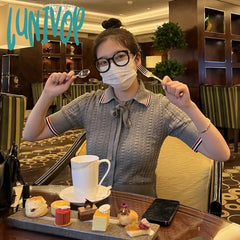 Lunivop Knitted T-Shirt Fashion Luxury Brand Knit Polo Shirt Summer Short Sleeve Male Tshirts