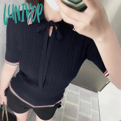 Lunivop Knitted T-Shirt Fashion Luxury Brand Knit Polo Shirt Summer Short Sleeve Male Tshirts