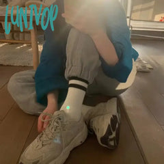 Lunivop Korea Harajuku Socks Street Hip Hop Skateboard Striped Mid Tube Solid Color Breathable