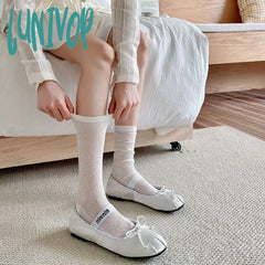 Lunivop Korean Fashion Women Socks Summer Thin Mesh Breathable Harajuku Crew Jk Japanese Style
