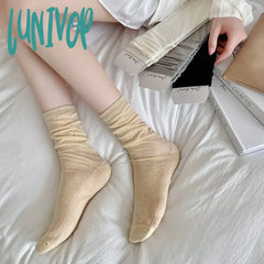 Lunivop Korean Fashion Women Socks Summer Thin Mesh Breathable Harajuku Crew Jk Japanese Style