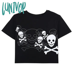 Lunivop Korean Fashion Women’s Sexy Cropped Top Summer Short Shirts Croptop Harajuku Streetwear