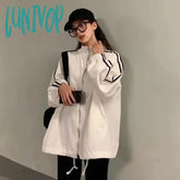 Lunivop Korean Streetwear Jacket Women Oversized Track Thin Summer Jackets Windbreaker Harajuku