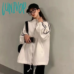 Lunivop Korean Streetwear Jacket Women Oversized Track Thin Summer Jackets Windbreaker Harajuku
