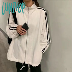 Lunivop Korean Streetwear Jacket Women Oversized Track Thin Summer Jackets Windbreaker Harajuku