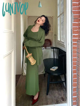 Lunivop Korean Version Of The Ladies Retro Fall And Winter Knitted Cardigan Jacket High-Waisted